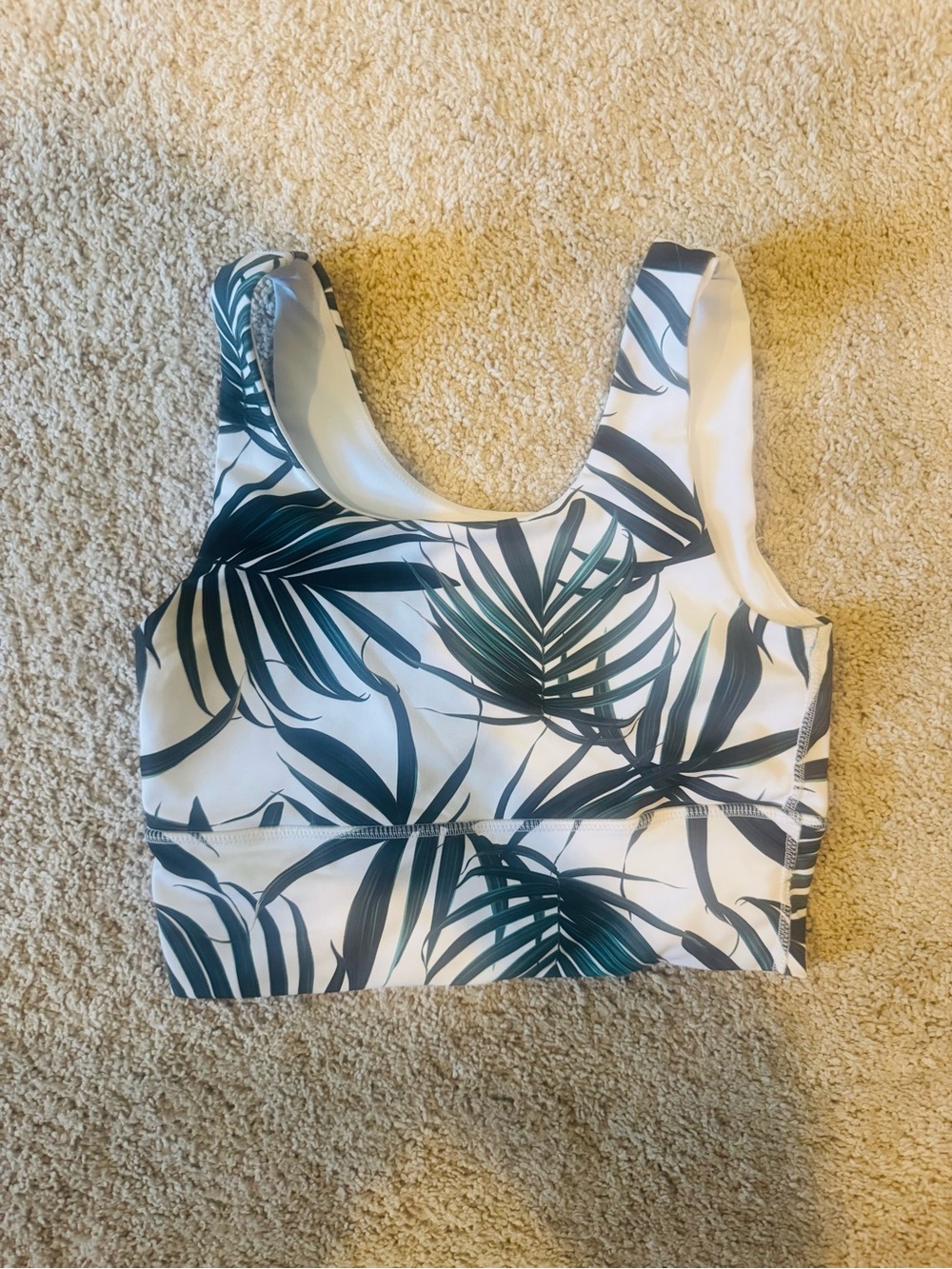 Dyi longline palm tree sports bra